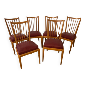 Series of 6 vintage Scandinavian style chairs