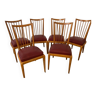 Series of 6 vintage Scandinavian style chairs
