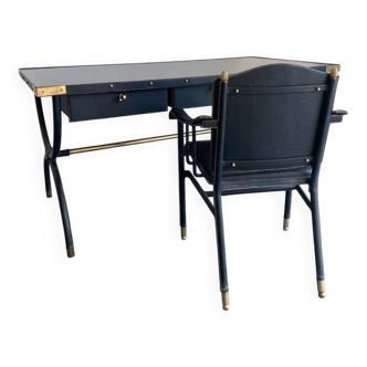 Fauteuil / bureau attribué à Jacques adnet