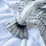 Handmade ceramic turtledove bird wall statuette