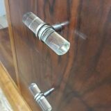 Art Deco dresser, solid walnut, veneer, 3 drawers, mirror.