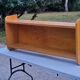 Double wall shelf in solid blond oak from the 1950s
