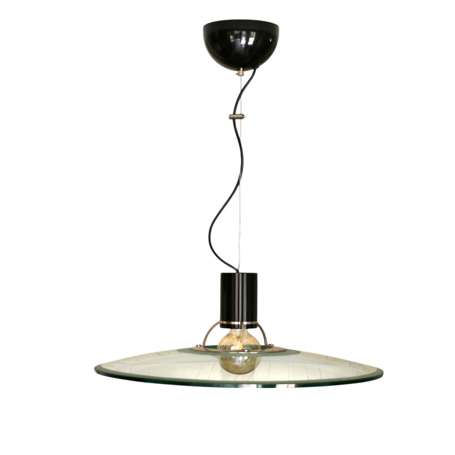 A glass pendant light, Italy 1970s