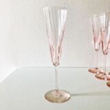 6 pink champagne flutes