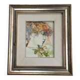 Old painting portrait of a young woman