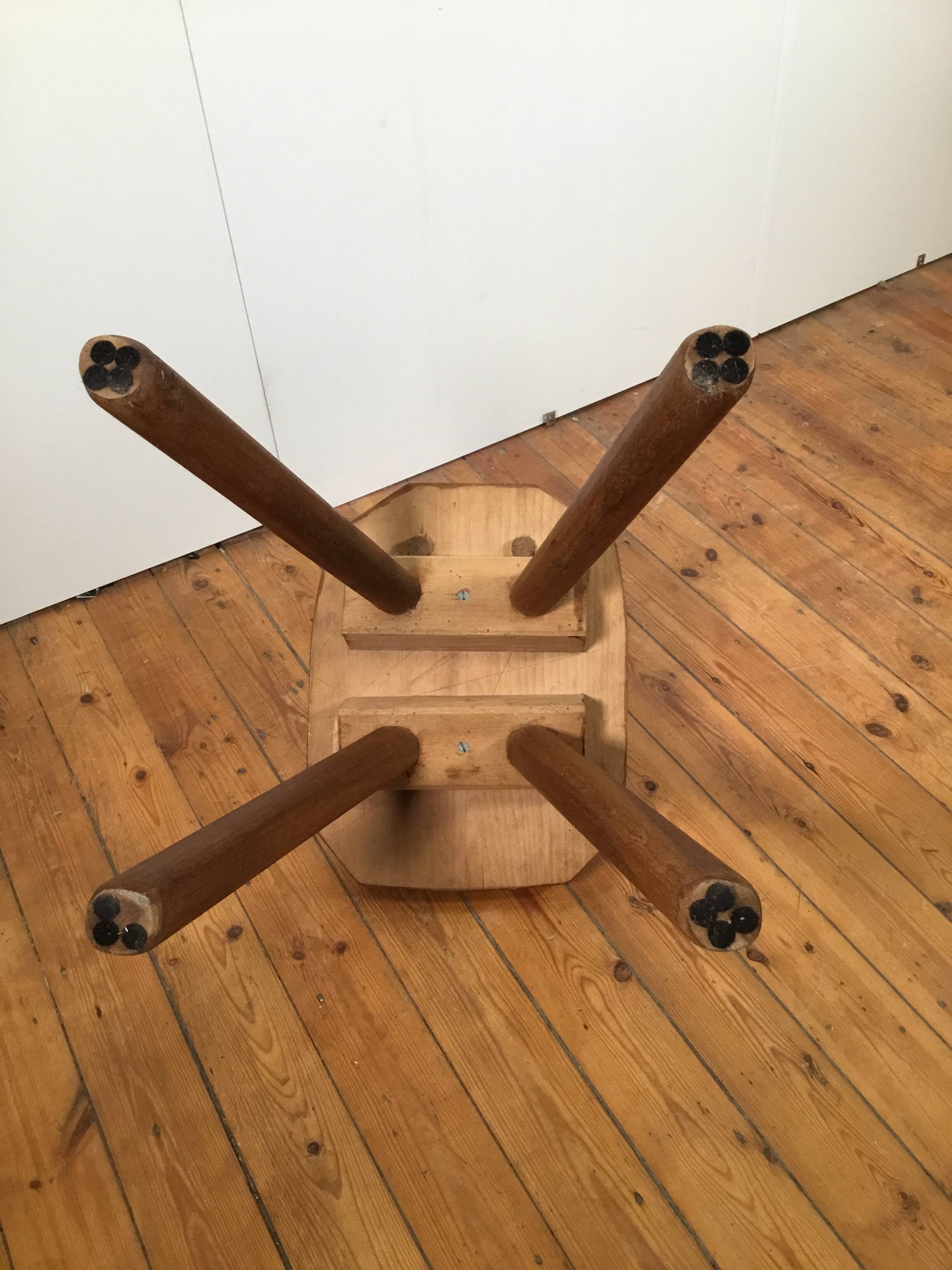 solid oak brutalist organically shaped chair