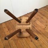 solid oak brutalist organically shaped chair