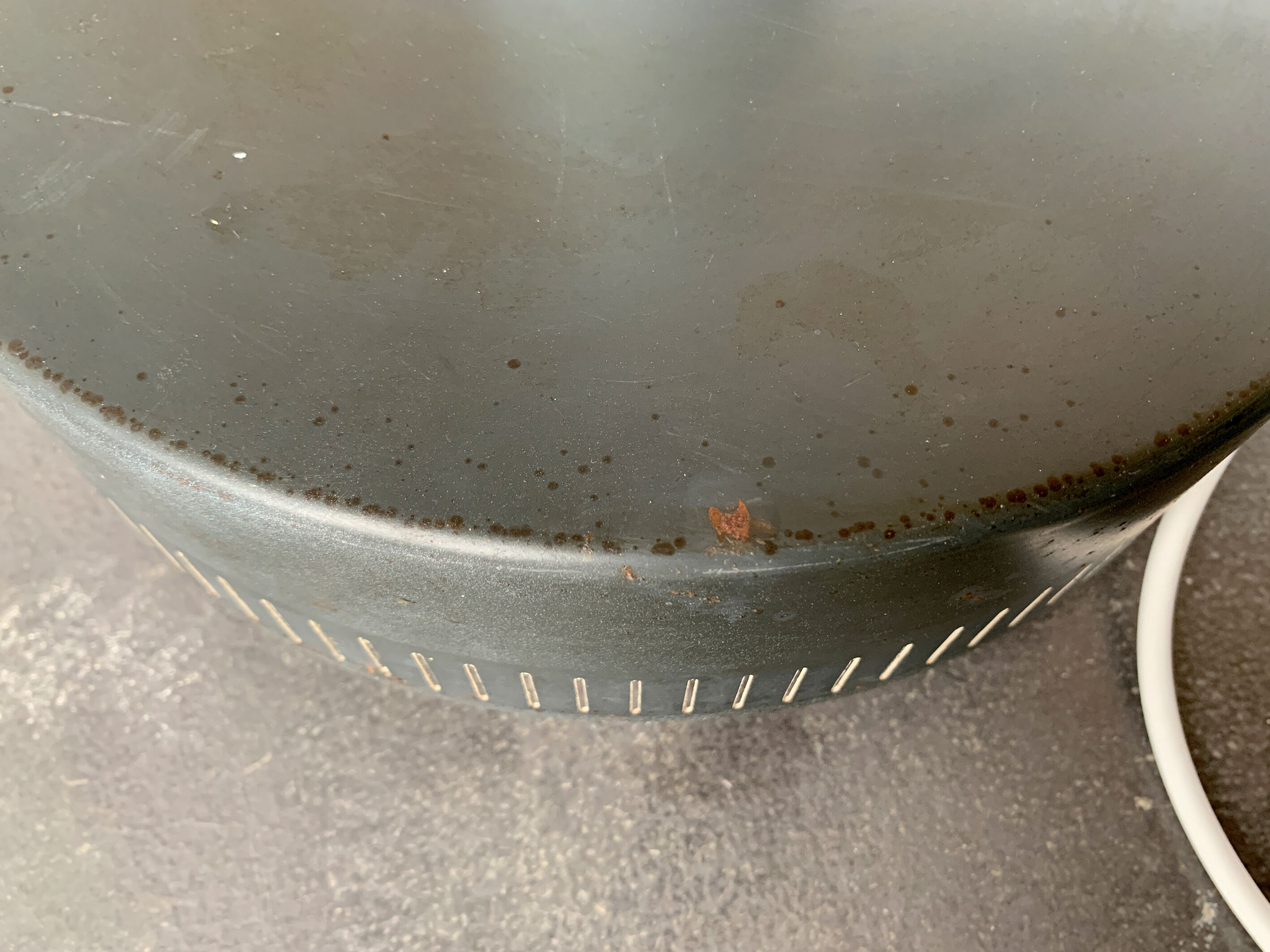 Modernist pendant lamp opal glass and grey metal Bent Karlby for Lyfa, Denmark, 1950-60