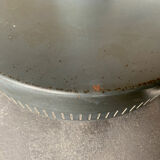 Modernist pendant lamp opal glass and grey metal Bent Karlby for Lyfa, Denmark, 1950-60