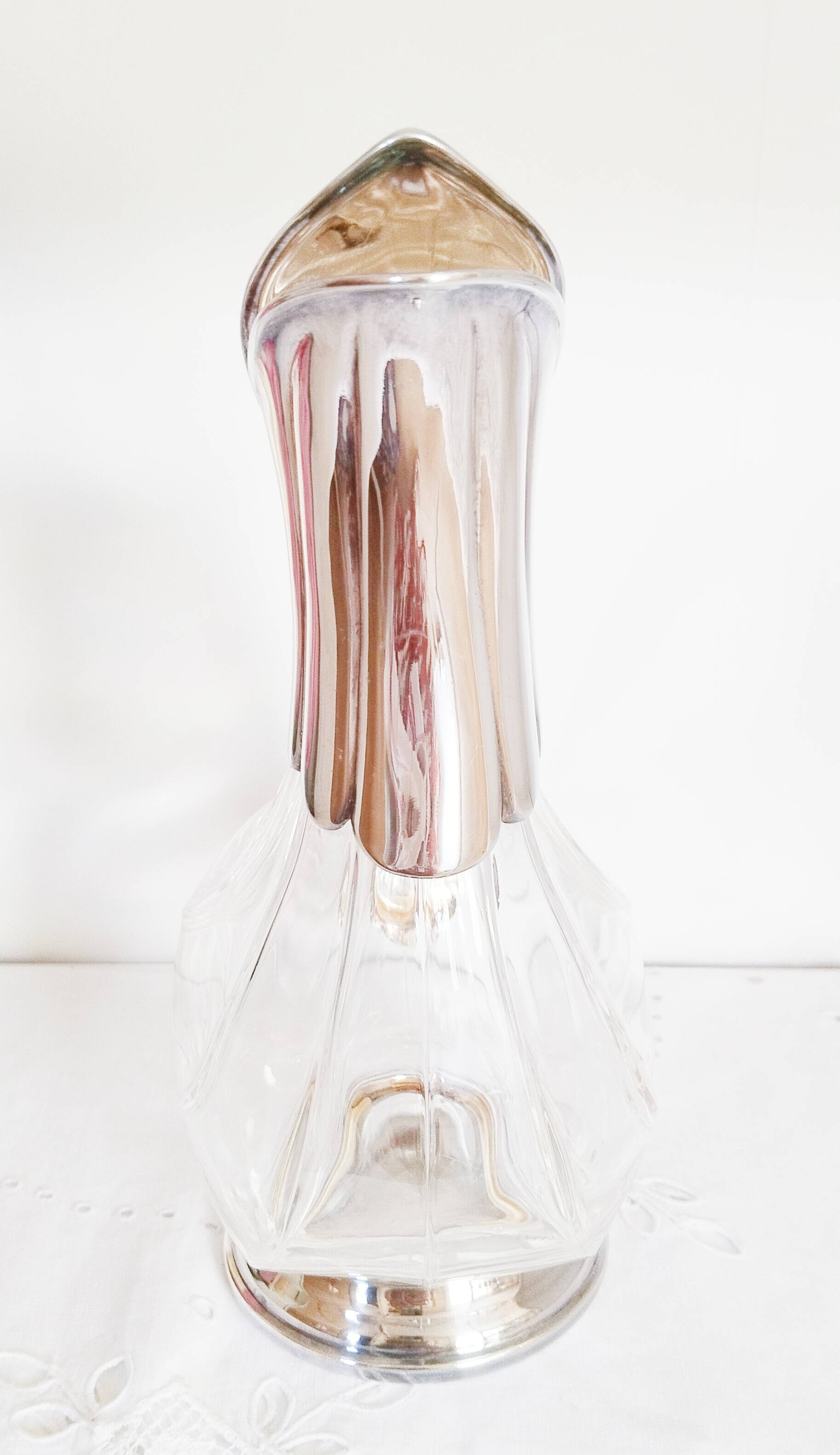 Crystal and silver wine decanter