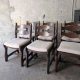 Ensemble de 6 chaises en bois