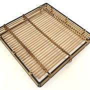 Mid Century Rohe Noordwolde rattan basket by Dirk van Sliedrecht 60's Design
