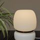 Lampe a poser tchèque en opaline blanche et laiton 1960