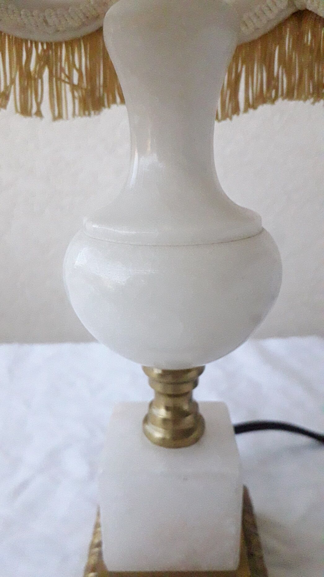 Marble and brass lamp