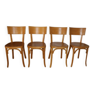 Série de 4 chaises Baumann N°30 dos large