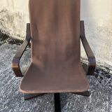 Vintage leather lounge armchair 60s