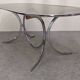 Oval dining table in chromed metal and smoked glass, Italy circa 1970