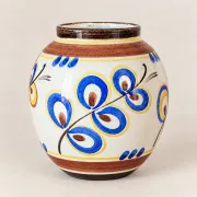 Kupittaan Savi hand-painted vase, Finland, vintage Scandinavian ceramics