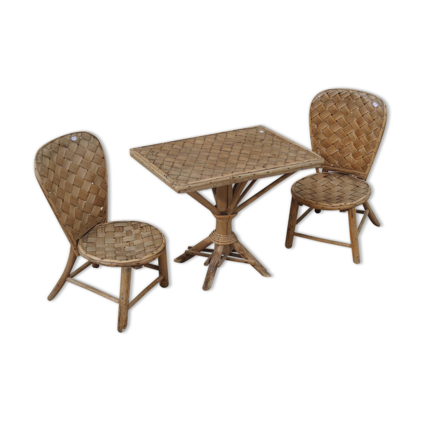 Children's wooden lounge and chestnut weaving