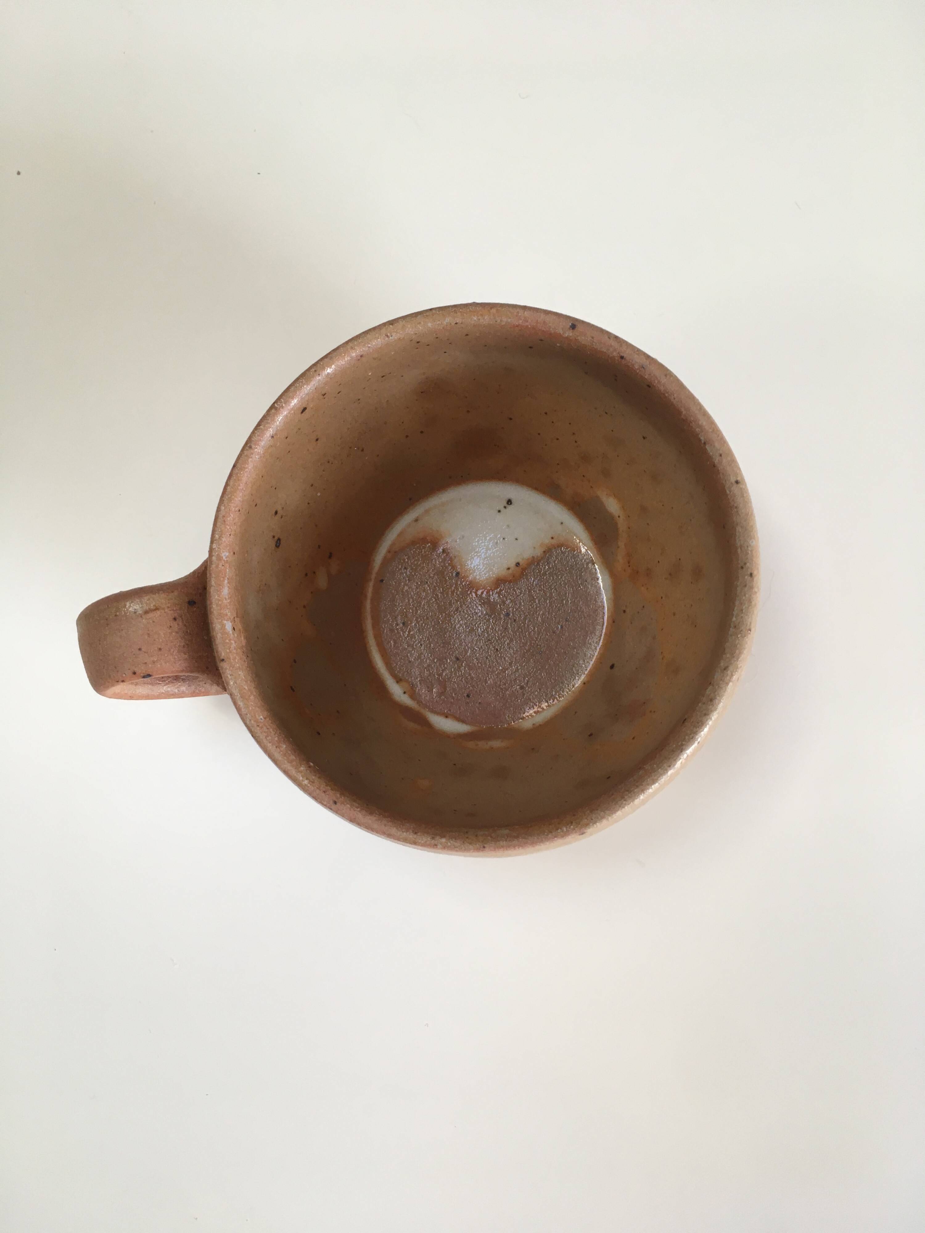 Set of 5 handcrafted ceramic mugs – terracotta