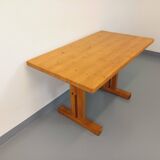 Charlotte Perriand Les Arcs vintage rectangular pine dining table from the 60s 70s