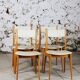 4 Danish chairs in beech wood and skai, 1960