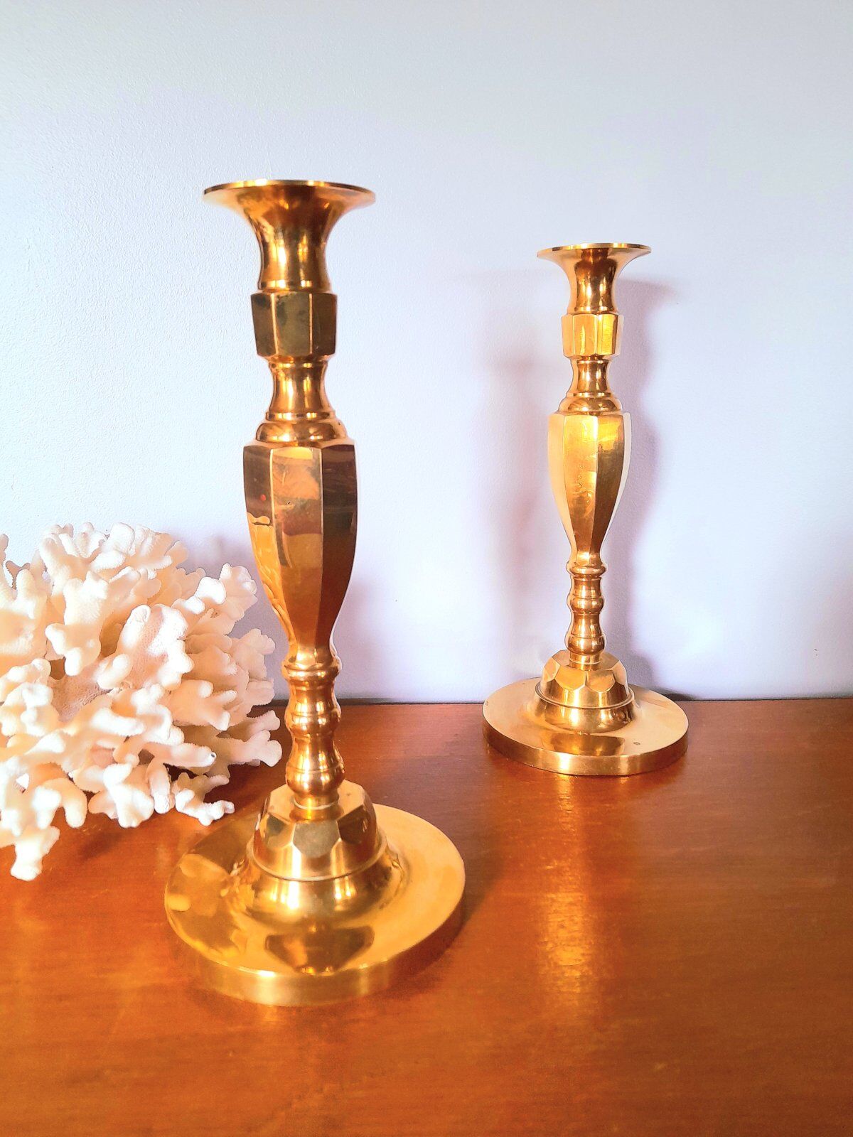 Pair of brass candlesticks