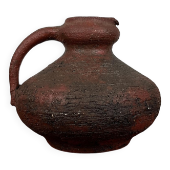 Carafe vase by German studio pottery, brutalist vintage by Gerhard Liebenthron, 1974.