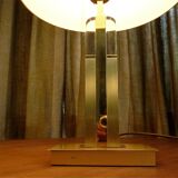 Modernist brass-plated and acrylic glass table lamp, France 1970s