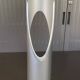 Sculptural flame lamp brushed aluminium Space Age Vintage 1970