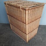 Chest 65cm basket basket rattan wicker period 1960