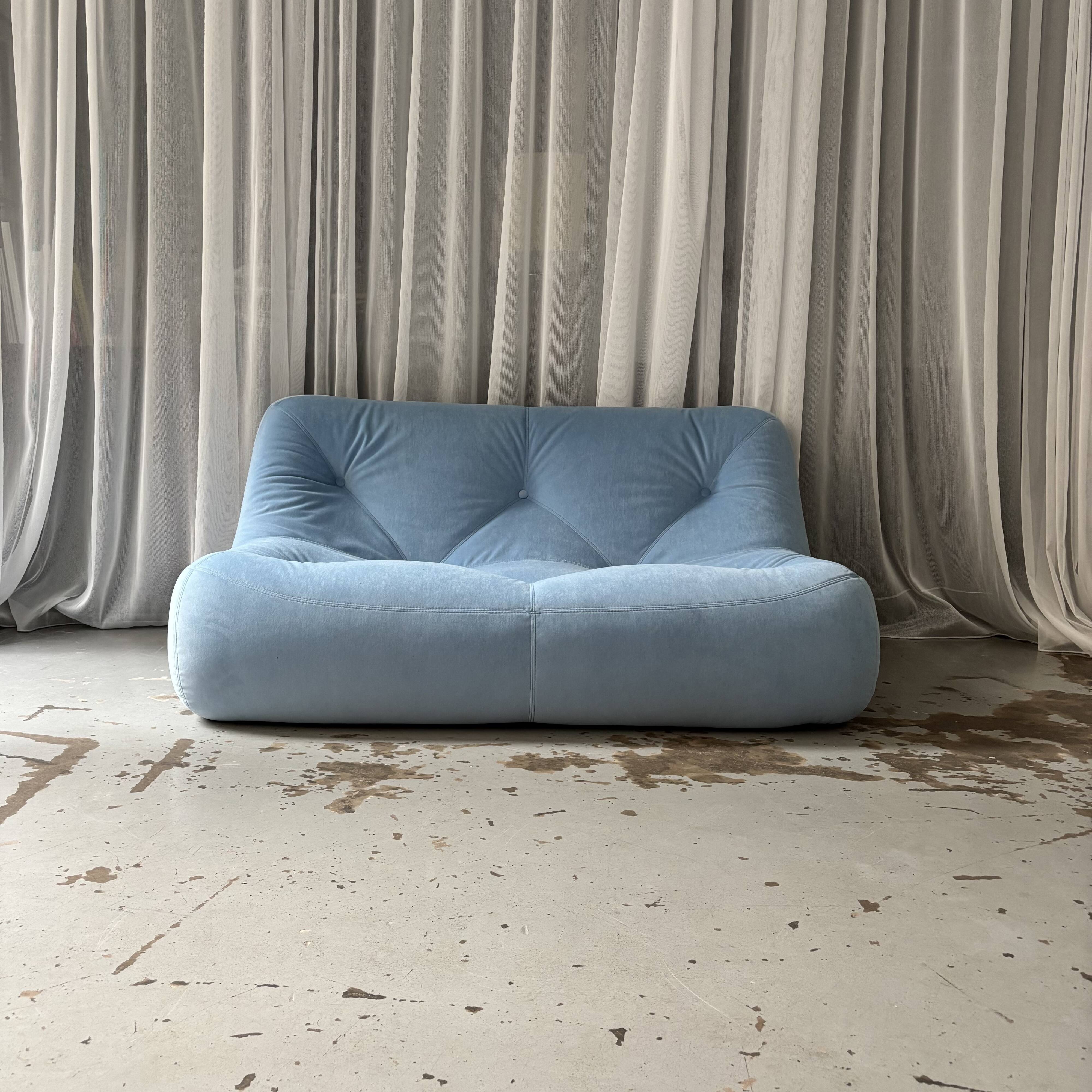 Two-seater Kali sofa in green by Michel Ducaroy for Ligne Roset.