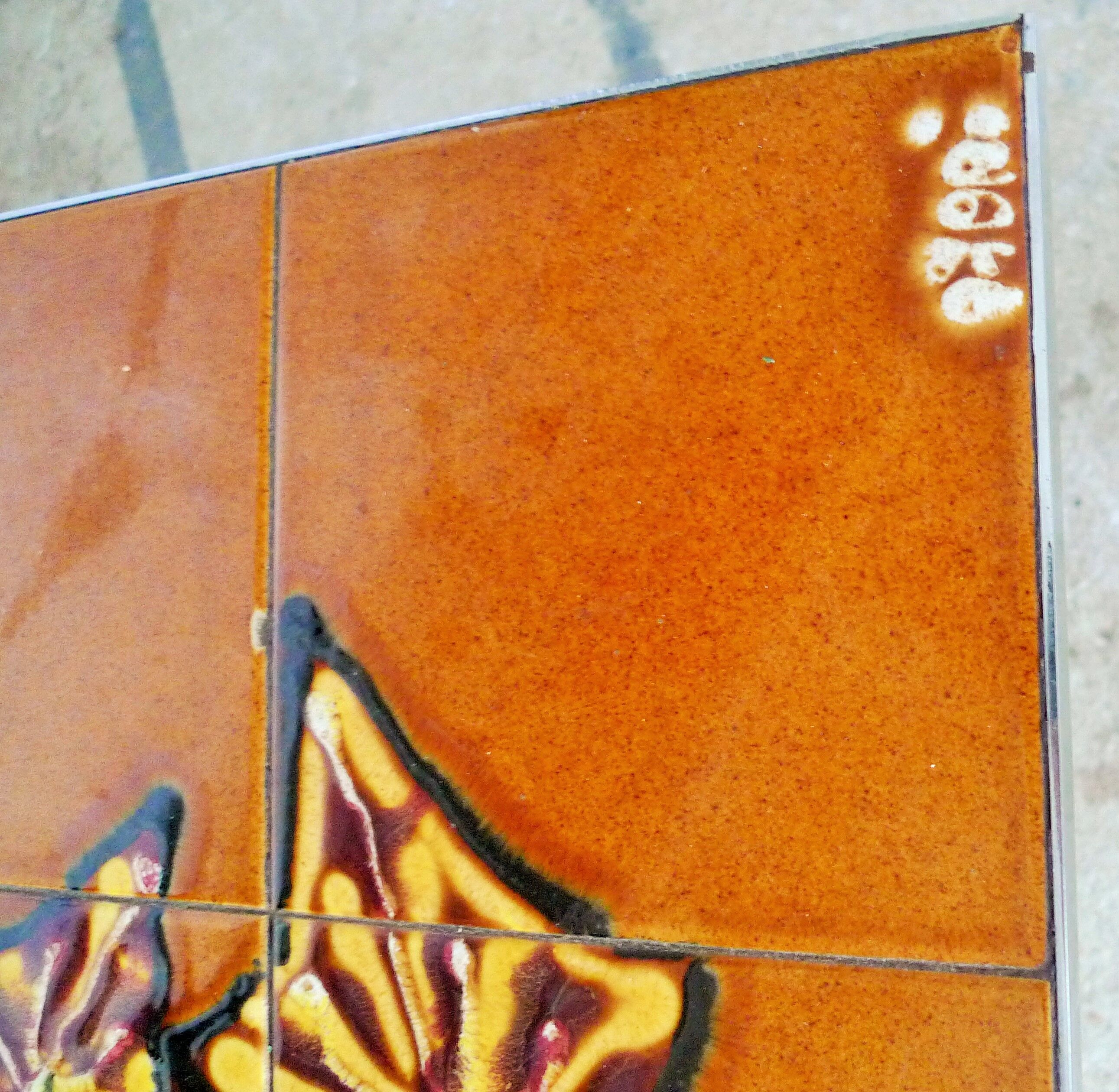 Vintage ceramic coffee table signed ADRI