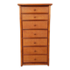 Commode chiffonnier semainier vintage en rotin, bois et cannage