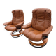 Paire de fauteuils en cuir Ekornes Stressless, années 80