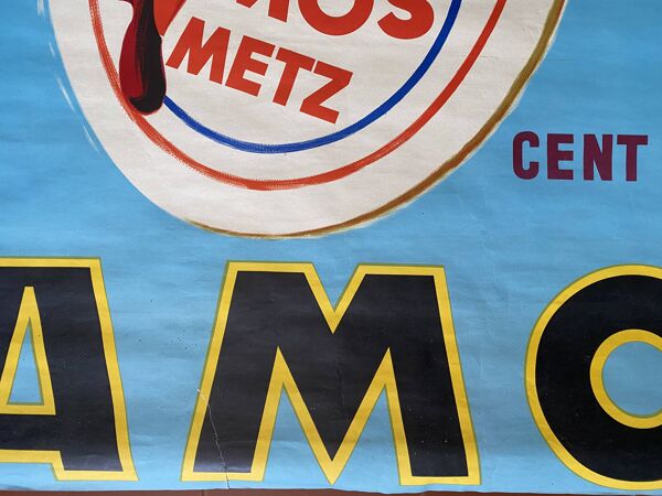 Affiche originale ''Bière Amos Pils Metz'' 115x151cm 1960