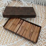 12 antique olive wood knife holders