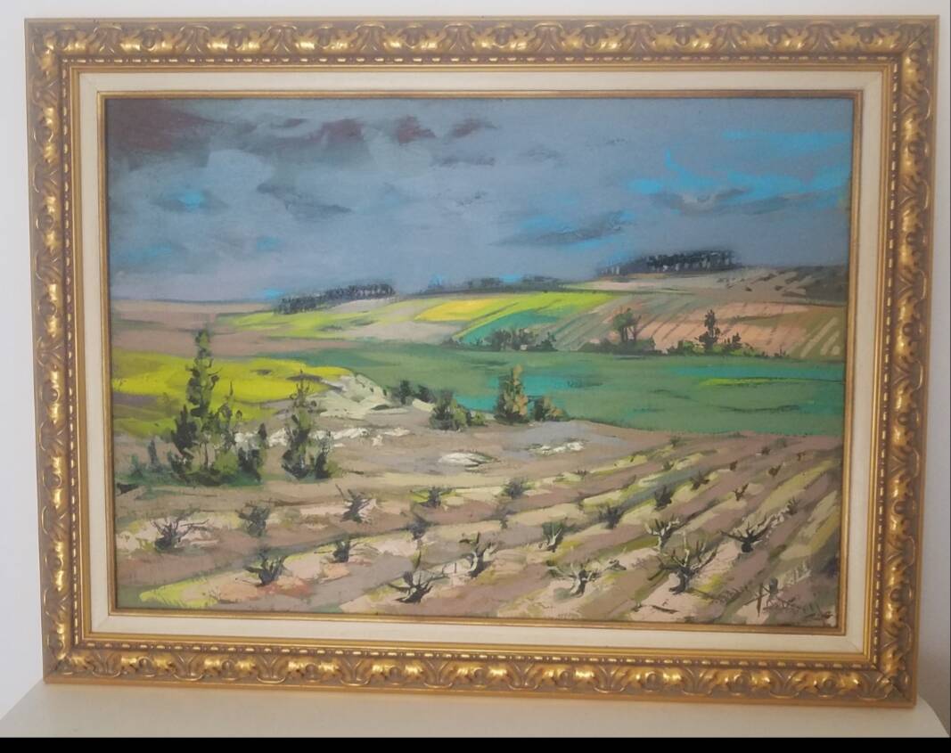 Vintage oil painting on canvas