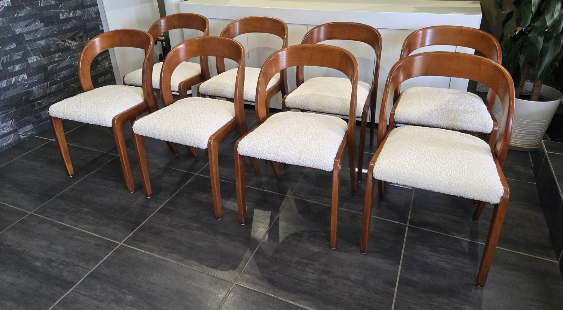 Set of 8 vintage Baumann Gondole chairs, 1960s.