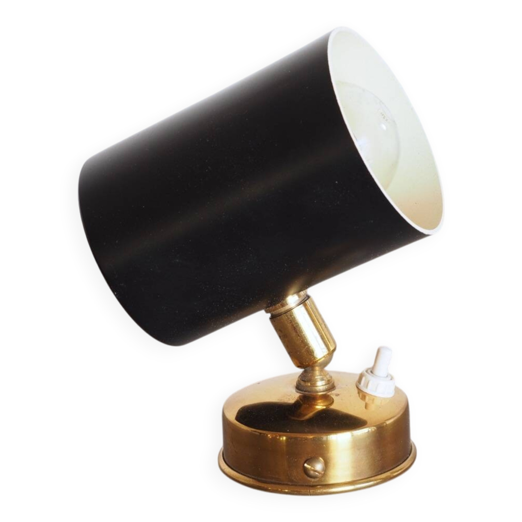 Retro black and brass wall light