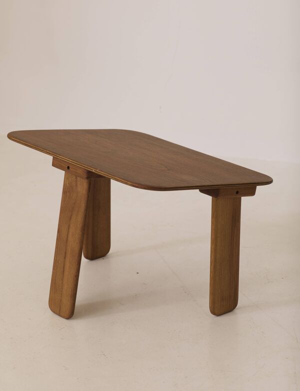 Petite table de méditation en bois par Alain Gaubert Circa 1980