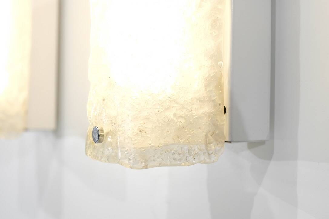 Large pair of Murano glass wall sconces, Italy 1970s. Vintage
