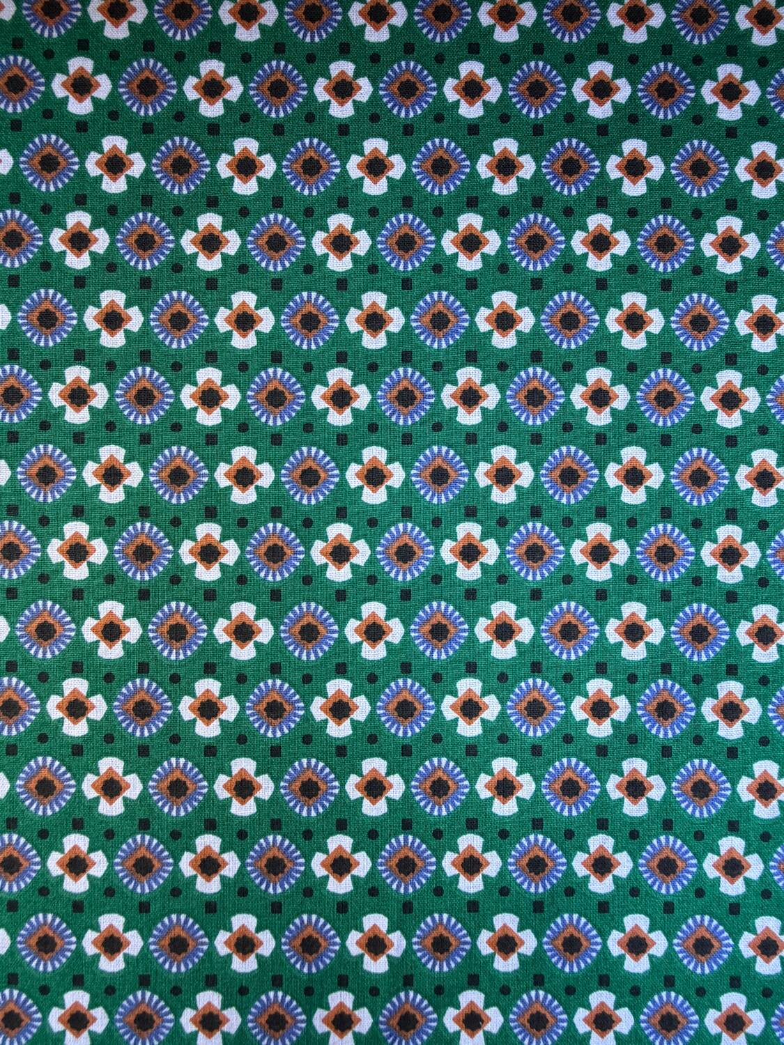 Vintage green oak chest of drawers from the 1960s.