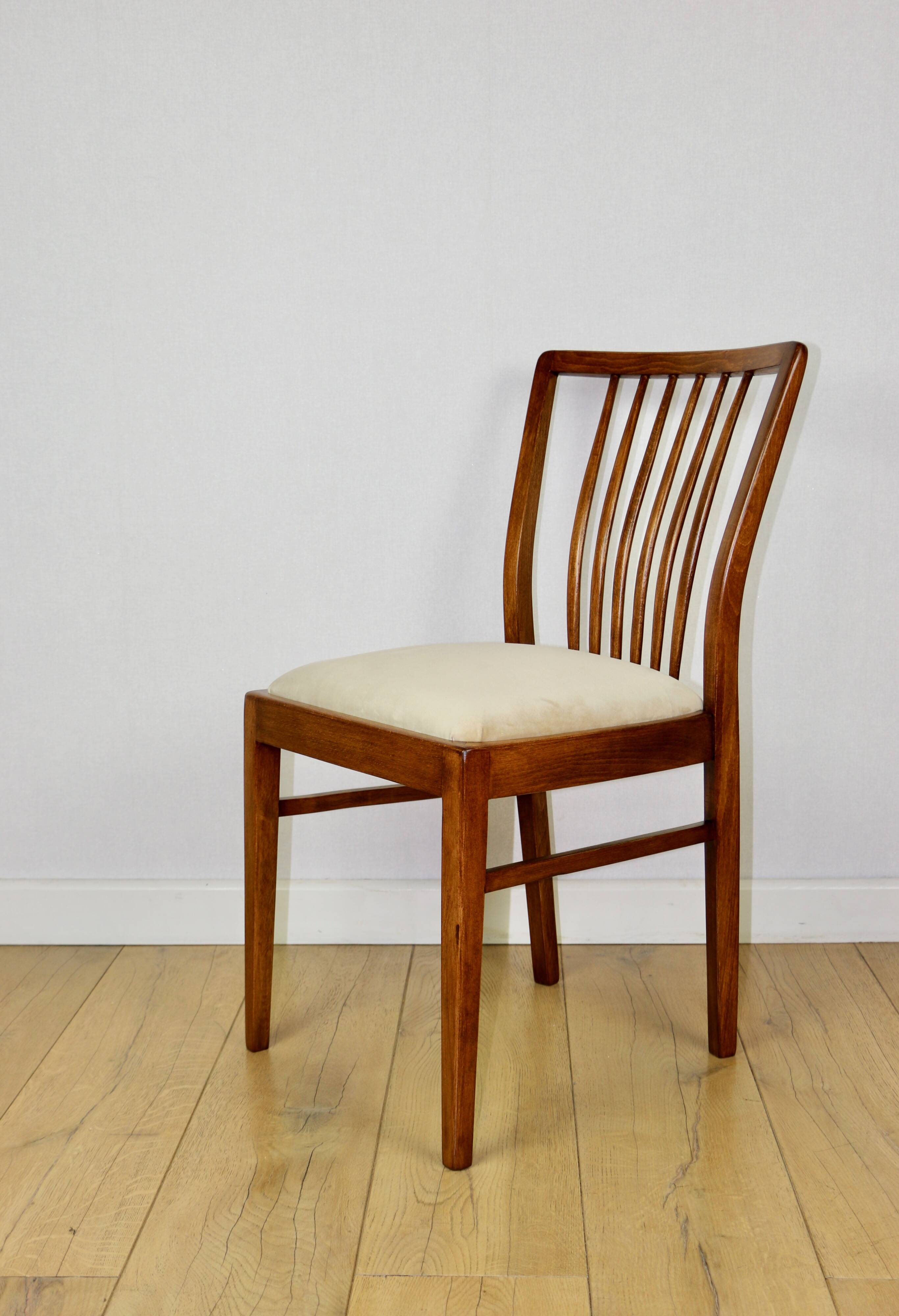 Vintage chairs beige velvet - set of 4