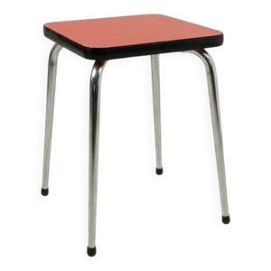 tabouret vintage en Formica - rouge