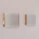 Pair of vintage brass and curved glass wall lights, France, 1970.