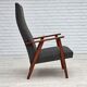 1970s, Danish highback armchair, furniture fabric, teak wood.