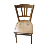 Vintage wood bistro chair Luterma pierced seater
