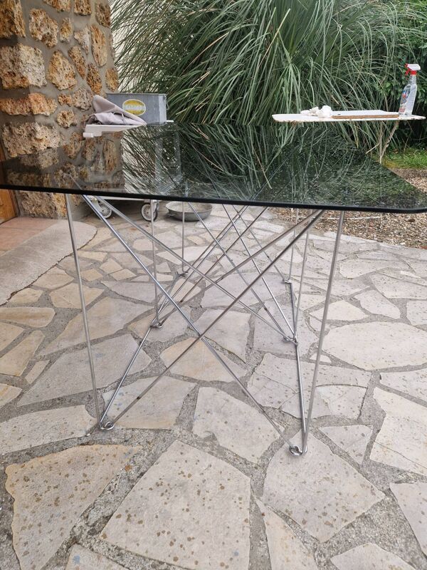 Table à manger pliante design Max sauze vintage