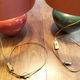 Pair of red and green ceramic lamps